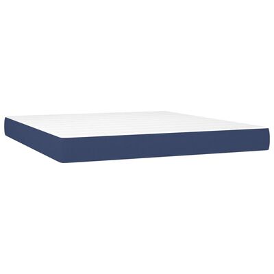 vidaXL Sommier à lattes de lit avec matelas Bleu 160x200 cm Tissu