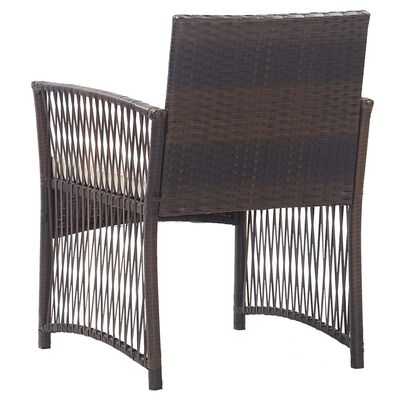 vidaXL Fauteuils de jardin et coussins lot de 2 Marron Résine tressée