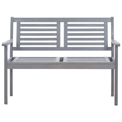 vidaXL Banc de jardin 2 places avec coussin 120 cm Gris Eucalyptus