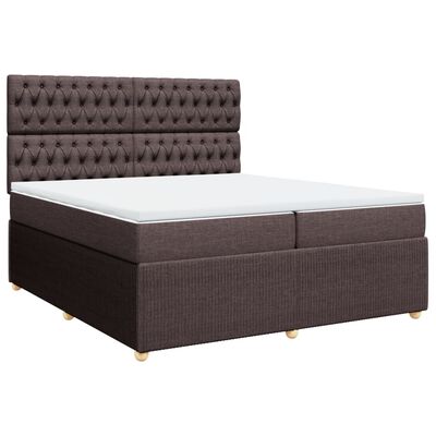 vidaXL Sommier à lattes de lit avec matelas Marron foncé 200x200 cm