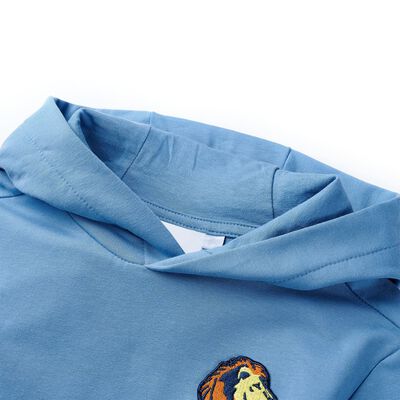 Sweatshirt à capuche pour enfants bleu et jaune tendre 140