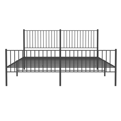 vidaXL Cadre de lit métal sans matelas avec pied de lit noir 200x200cm