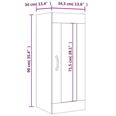 vidaXL Armoire murale suspendue Blanc 34,5x34x90 cm