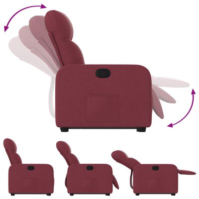 vidaXL Fauteuil inclinable rouge bordeaux tissu