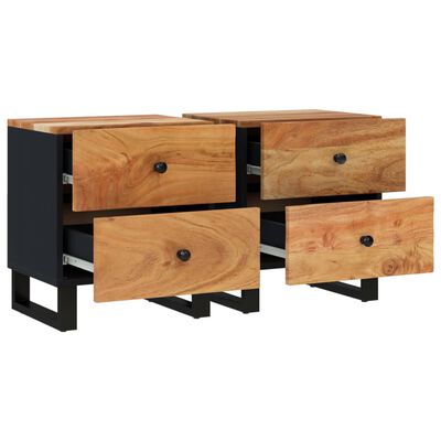 vidaXL Tables de chevet 2 pcs 40x33x46 cm Bois d'acacia massif