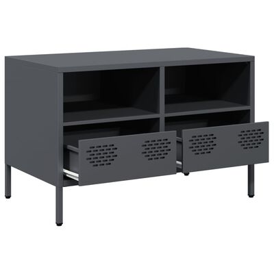 vidaXL Meuble TV anthracite 68x39x43,5 cm acier laminé à froid