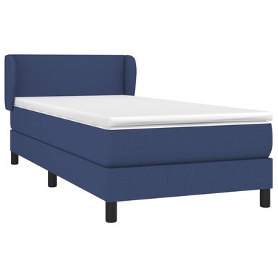 vidaXL Sommier à lattes de lit avec matelas Bleu 80x200 cm Tissu