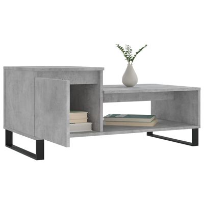 vidaXL Table basse Gris béton 100x50x45 cm Bois d'ingénierie