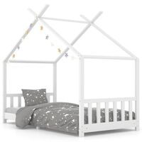 vidaXL Cadre de lit d'enfant Blanc Bois de pin massif 90 x 200 cm