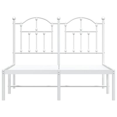 vidaXL Cadre de lit métal sans matelas et tête de lit blanc 120x190 cm