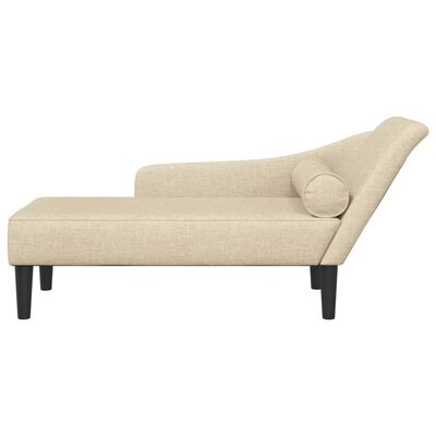 vidaXL Chaise longue avec coussins crème tissu