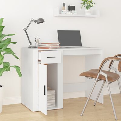 vidaXL Bureau Blanc 100x49x75 cm Bois d'ingénierie