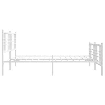 vidaXL Cadre de lit métal sans matelas et pied de lit blanc 200x200 cm