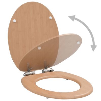 VidaXL Siège de toilette avec couvercle MDF Design bambou
