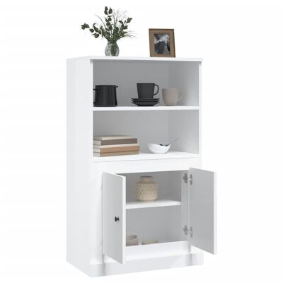 vidaXL Buffet haut blanc brillant 60x35,5x103,5 cm bois d'ingénierie