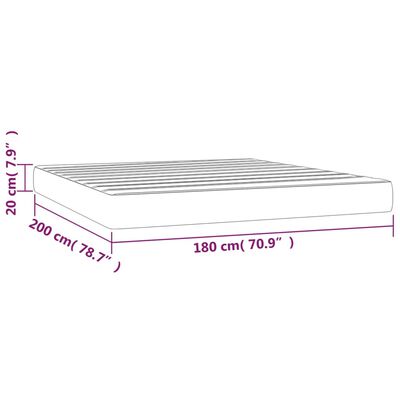 vidaXL Matelas de lit à ressorts ensachés Noir 180x200x20 cm Tissu