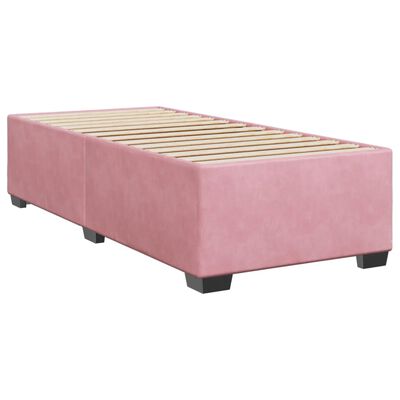 vidaXL Sommier à lattes de lit avec matelas Rose 100x200 cm Velours