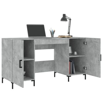 vidaXL Bureau gris béton 140x50x75 cm bois d'ingénierie