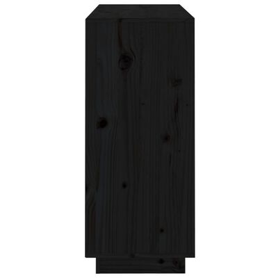 vidaXL Buffet Noir 104,5x34x80 cm Bois massif de pin