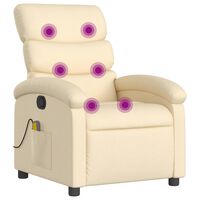 vidaXL Fauteuil de massage inclinable Crème Tissu