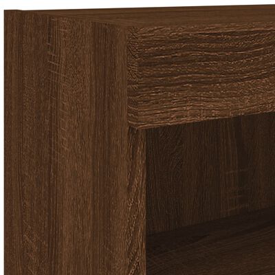 vidaXL Meubles TV avec lumières LED 2 pcs chêne marron 80x30x30 cm