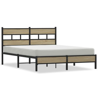 vidaXL Cadre de lit sans matelas chêne sonoma 137x190 cm