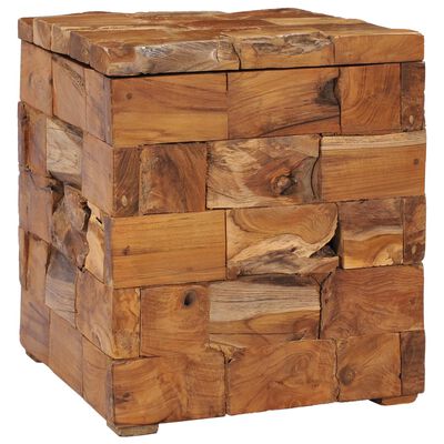 vidaXL Tabouret de rangement Bois de teck massif