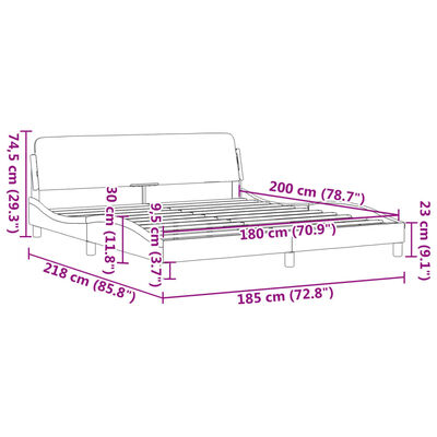 vidaXL Cadre de lit sans matelas noir et blanc 180x200 cm similicuir