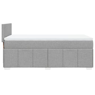 vidaXL Sommier à lattes de lit avec matelas Gris clair 90x200 cm Tissu