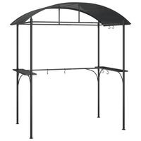 vidaXL Gazebo BBQ et étagères latérales anthracite 220x115x230cm acier