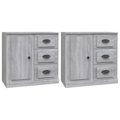 vidaXL Buffets 2 pcs sonoma gris bois d'ingénierie