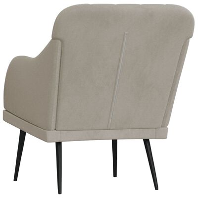 vidaXL Fauteuil Gris clair 63x76x80 cm Velours