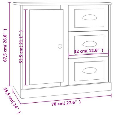 vidaXL Buffets 2 pcs sonoma gris bois d'ingénierie