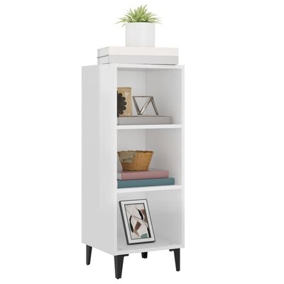 vidaXL Buffet Blanc brillant 34,5x32,5x90 cm Bois d'ingénierie