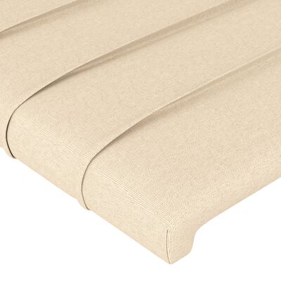 vidaXL Sommier à lattes de lit avec matelas Crème 90x200 cm Tissu