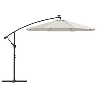 vidaXL Tissu de remplacement pour parasol déporté blanc sable 300 cm