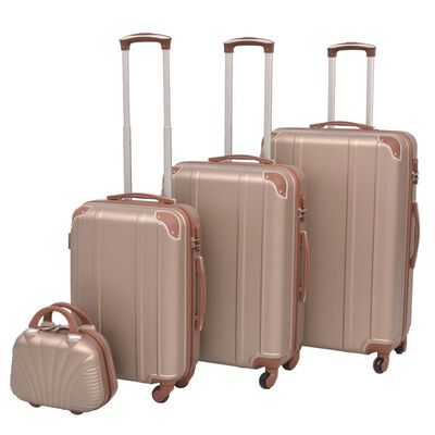 vidaXL Ensemble de valises à roulettes quatre pièces Champagne