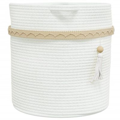 vidaXL Panier de rangement blanc Ø38x36 cm coton