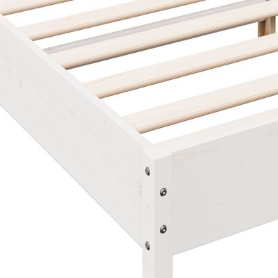 vidaXL Cadre de lit sans matelas blanc 135x190 cm bois de pin massif