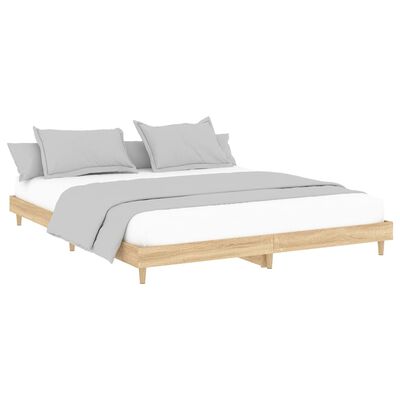 vidaXL Cadre de lit sans matelas chêne sonoma 200x200 cm