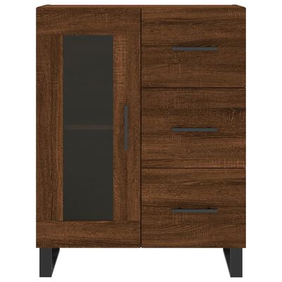 vidaXL Buffet haut Chêne marron 69,5x34x180 cm Bois d'ingénierie