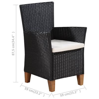 vidaXL Mobilier à dîner de jardin 5 pcs Résine tressée Noir et marron