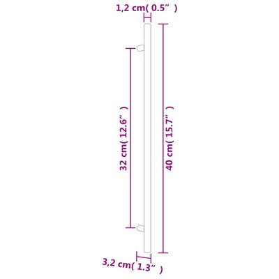 vidaXL Poignées d'armoire 5 pcs argenté 320 mm acier inoxydable