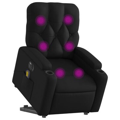 vidaXL Fauteuil inclinable de massage électrique noir similicuir