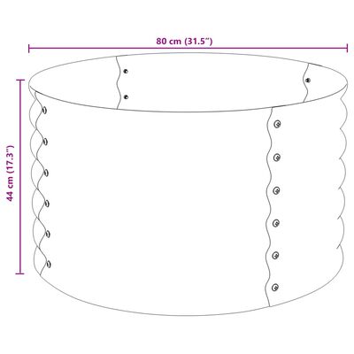 vidaXL Lit surélevé de jardin 80x80x44 cm Acier galvanisé Gris