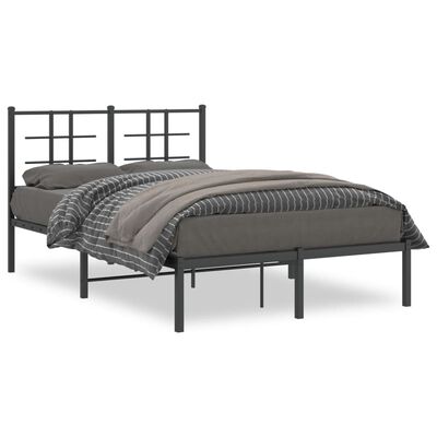 vidaXL Cadre de lit métal sans matelas avec tête de lit noir 120x200cm