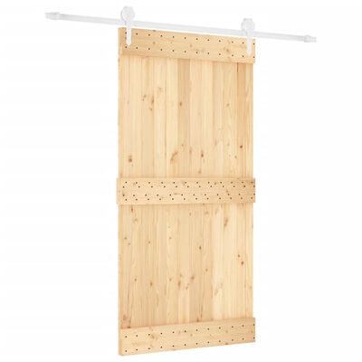 vidaXL Porte coulissante et kit de quincaillerie 100x210 cm pin massif