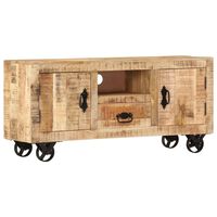 vidaXL Meuble TV Bois de manguier brut 110x30x50 cm