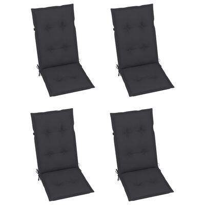 vidaXL Chaises inclinables de jardin lot de 4 et coussins Bois acacia