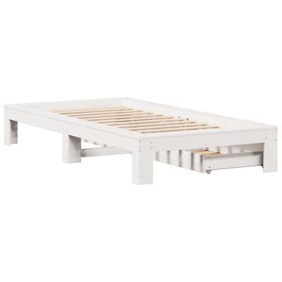 vidaXL Cadre de lit sans matelas blanc 90x200 cm bois de pin massif